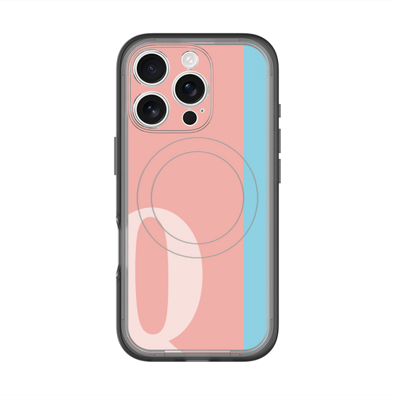 スリムプロテクションプレミアムケース with MagSafe［ オリジナル - initial color line - Q pink ］
