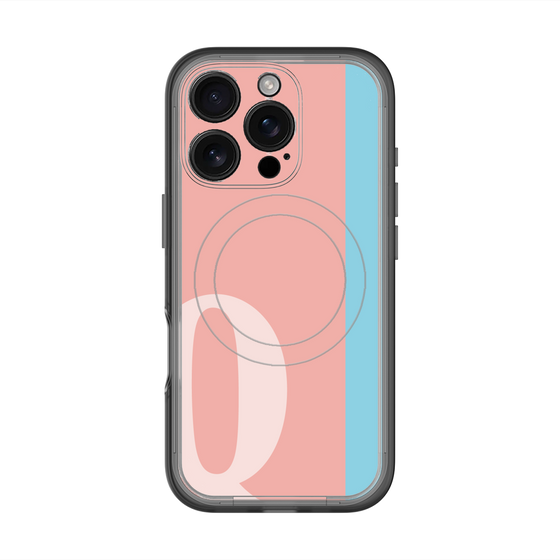 スリムプロテクションプレミアムケース with MagSafe［ オリジナル - initial color line - Q pink ］