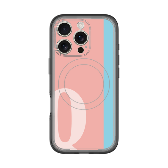 スリムプロテクションプレミアムケース with MagSafe［ オリジナル - initial color line - Q pink ］