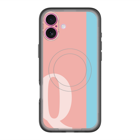 スリムプロテクションプレミアムケース with MagSafe［ オリジナル - initial color line - Q pink ］