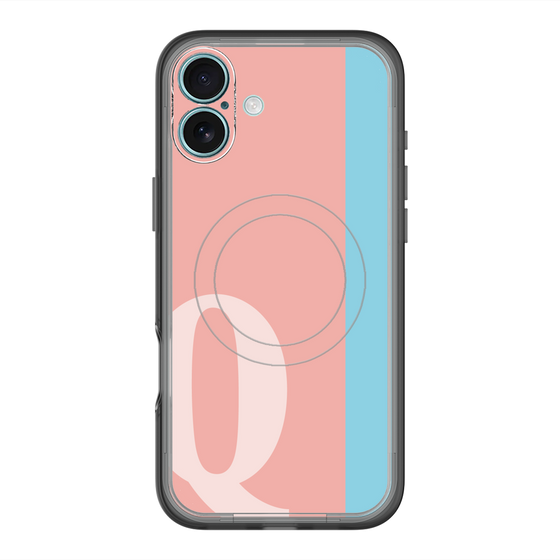 スリムプロテクションプレミアムケース with MagSafe［ オリジナル - initial color line - Q pink ］