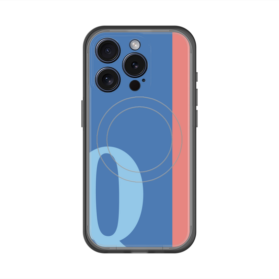 スリムプロテクションプレミアムケース with MagSafe［ オリジナル - initial color line - Q blue ］
