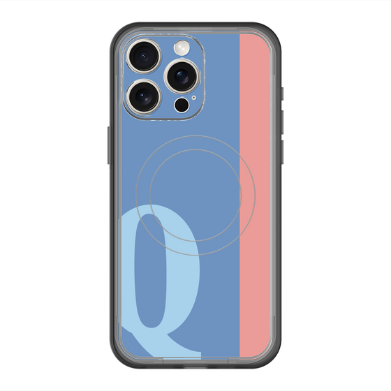 スリムプロテクションプレミアムケース with MagSafe［ オリジナル - initial color line - Q blue ］