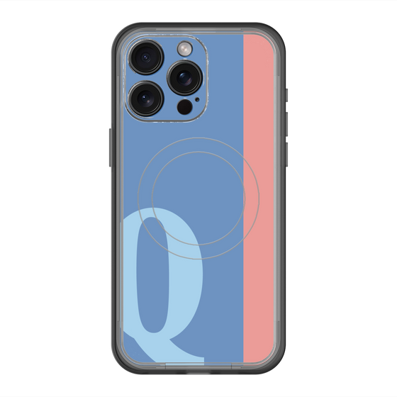 スリムプロテクションプレミアムケース with MagSafe［ オリジナル - initial color line - Q blue ］
