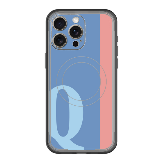 スリムプロテクションプレミアムケース with MagSafe［ オリジナル - initial color line - Q blue ］