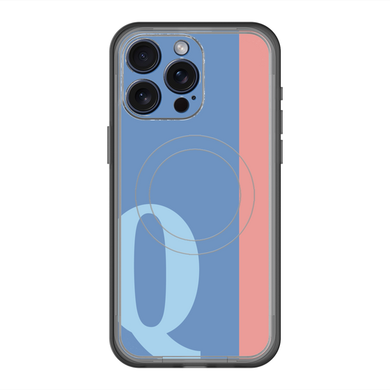 スリムプロテクションプレミアムケース with MagSafe［ オリジナル - initial color line - Q blue ］