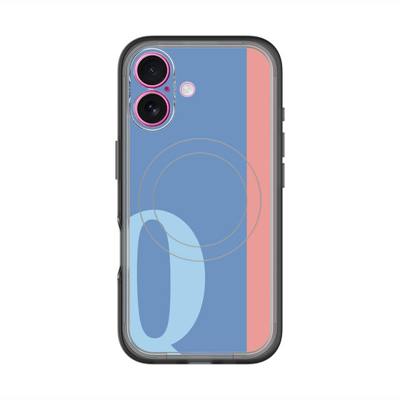 スリムプロテクションプレミアムケース with MagSafe［ オリジナル - initial color line - Q blue ］