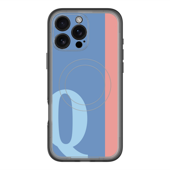 スリムプロテクションプレミアムケース with MagSafe［ オリジナル - initial color line - Q blue ］