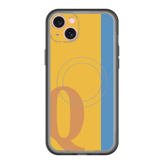 スリムプロテクションプレミアムケース with MagSafe［ オリジナル - initial color line - Q orange ］