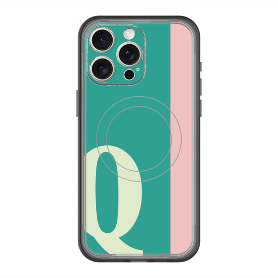スリムプロテクションプレミアムケース with MagSafe［ オリジナル - initial color line - Q green ］