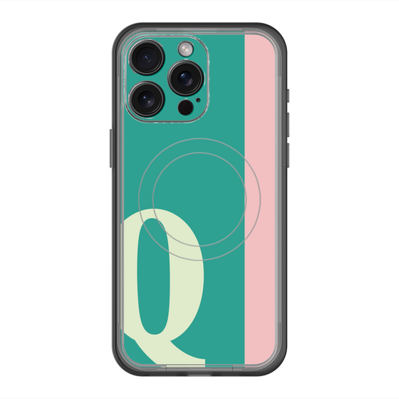 スリムプロテクションプレミアムケース with MagSafe［ オリジナル - initial color line - Q green ］