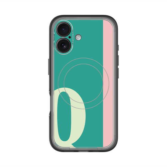 スリムプロテクションプレミアムケース with MagSafe［ オリジナル - initial color line - Q green ］