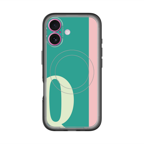 スリムプロテクションプレミアムケース with MagSafe［ オリジナル - initial color line - Q green ］