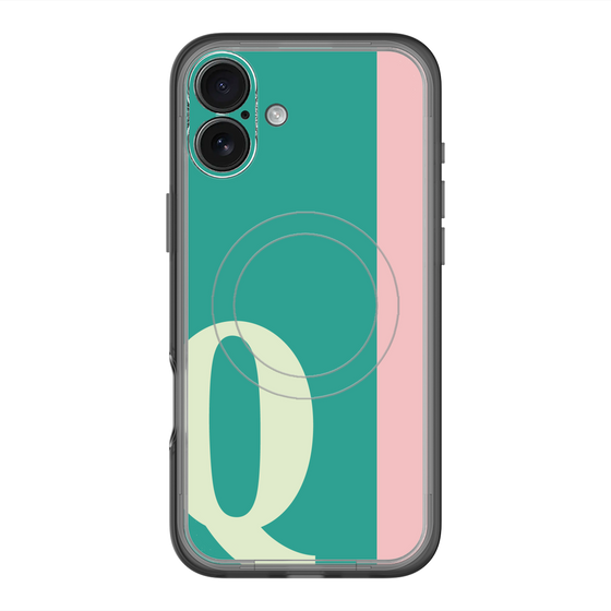 スリムプロテクションプレミアムケース with MagSafe［ オリジナル - initial color line - Q green ］