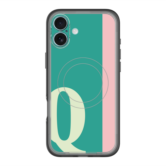 スリムプロテクションプレミアムケース with MagSafe［ オリジナル - initial color line - Q green ］