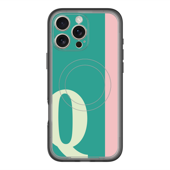 スリムプロテクションプレミアムケース with MagSafe［ オリジナル - initial color line - Q green ］