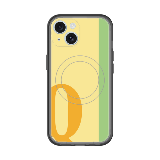 スリムプロテクションプレミアムケース with MagSafe［ オリジナル - initial color line - Q yellow ］