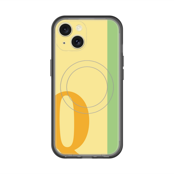 スリムプロテクションプレミアムケース with MagSafe［ オリジナル - initial color line - Q yellow ］
