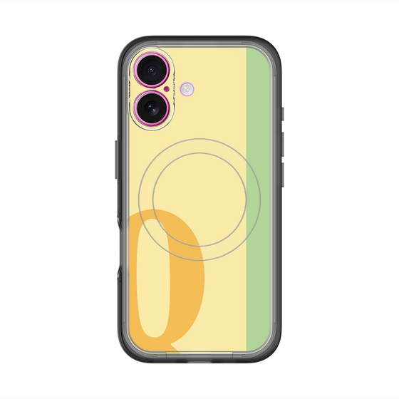 スリムプロテクションプレミアムケース with MagSafe［ オリジナル - initial color line - Q yellow ］