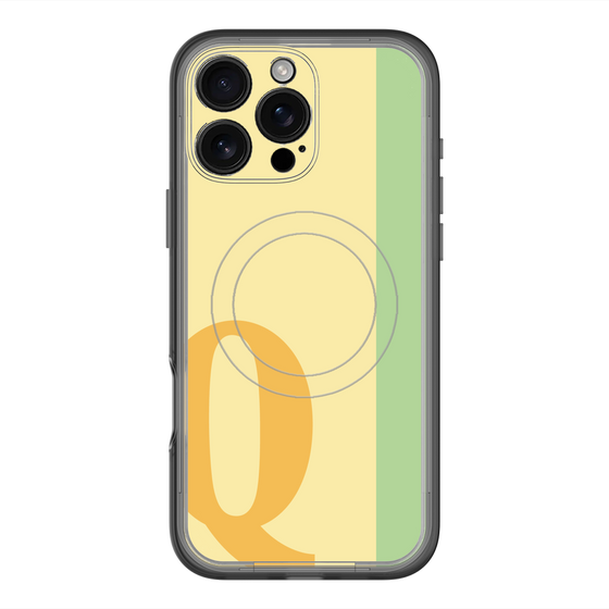 スリムプロテクションプレミアムケース with MagSafe［ オリジナル - initial color line - Q yellow ］