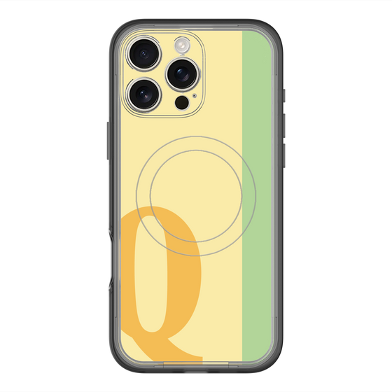 スリムプロテクションプレミアムケース with MagSafe［ オリジナル - initial color line - Q yellow ］