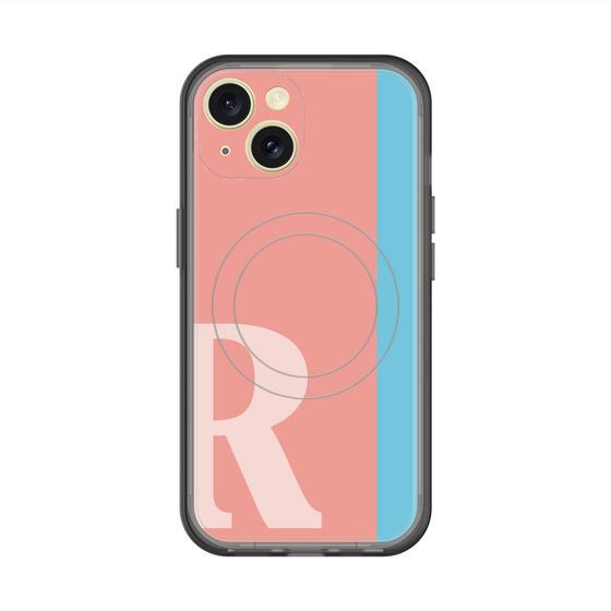 スリムプロテクションプレミアムケース with MagSafe［ オリジナル - initial color line - R pink ］