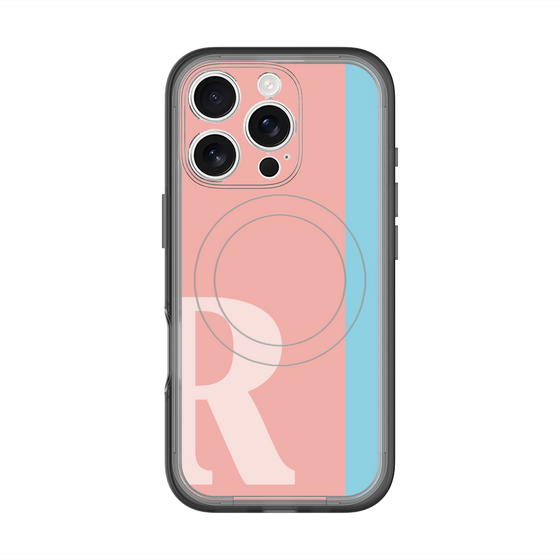 スリムプロテクションプレミアムケース with MagSafe［ オリジナル - initial color line - R pink ］