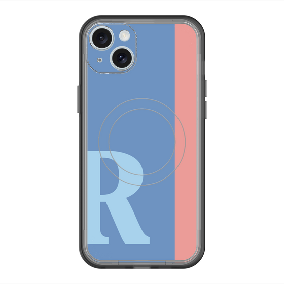 スリムプロテクションプレミアムケース with MagSafe［ オリジナル - initial color line - R blue ］