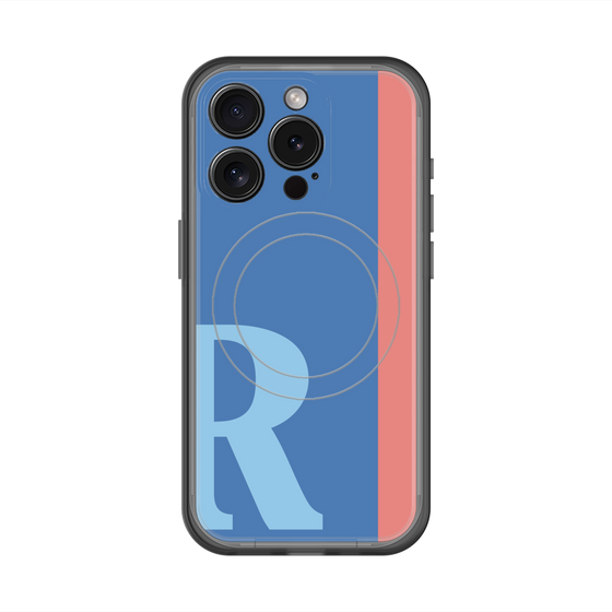 スリムプロテクションプレミアムケース with MagSafe［ オリジナル - initial color line - R blue ］