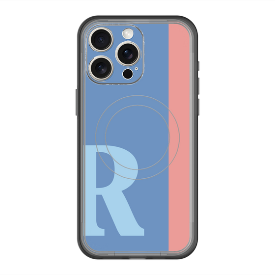 スリムプロテクションプレミアムケース with MagSafe［ オリジナル - initial color line - R blue ］