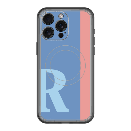 スリムプロテクションプレミアムケース with MagSafe［ オリジナル - initial color line - R blue ］