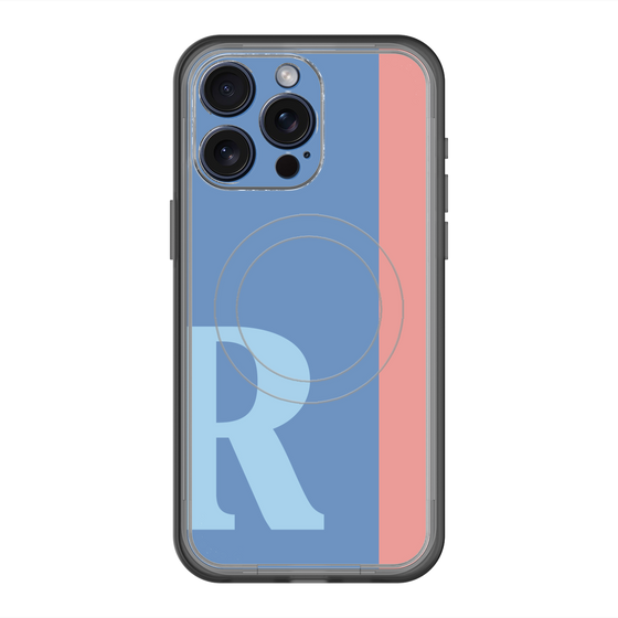 スリムプロテクションプレミアムケース with MagSafe［ オリジナル - initial color line - R blue ］