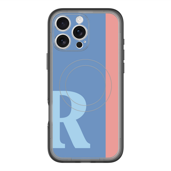 スリムプロテクションプレミアムケース with MagSafe［ オリジナル - initial color line - R blue ］