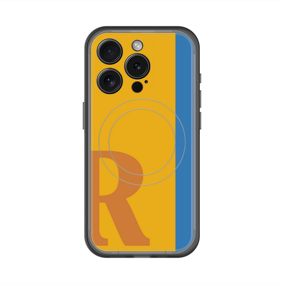 スリムプロテクションプレミアムケース with MagSafe［ オリジナル - initial color line - R orange ］