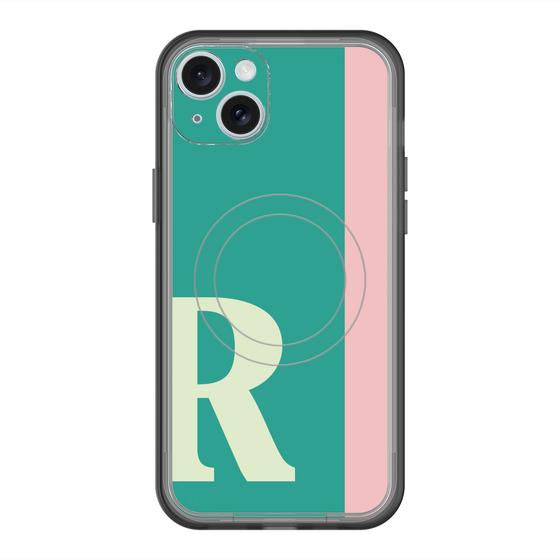 スリムプロテクションプレミアムケース with MagSafe［ オリジナル - initial color line - R green ］