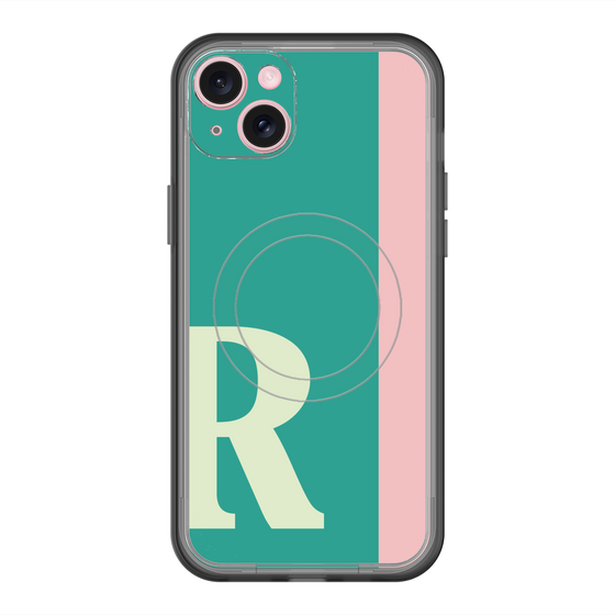 スリムプロテクションプレミアムケース with MagSafe［ オリジナル - initial color line - R green ］