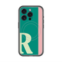 スリムプロテクションプレミアムケース with MagSafe［ オリジナル - initial color line - R green ］