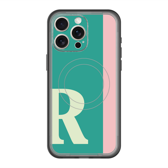 スリムプロテクションプレミアムケース with MagSafe［ オリジナル - initial color line - R green ］