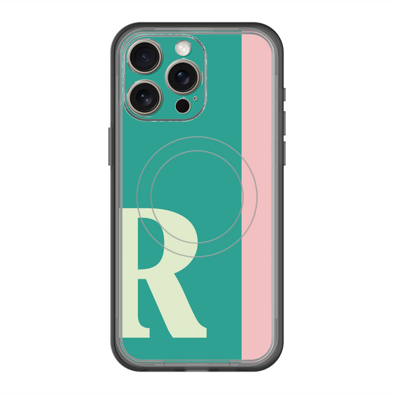 スリムプロテクションプレミアムケース with MagSafe［ オリジナル - initial color line - R green ］