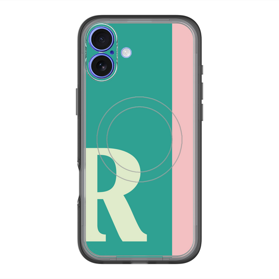 スリムプロテクションプレミアムケース with MagSafe［ オリジナル - initial color line - R green ］