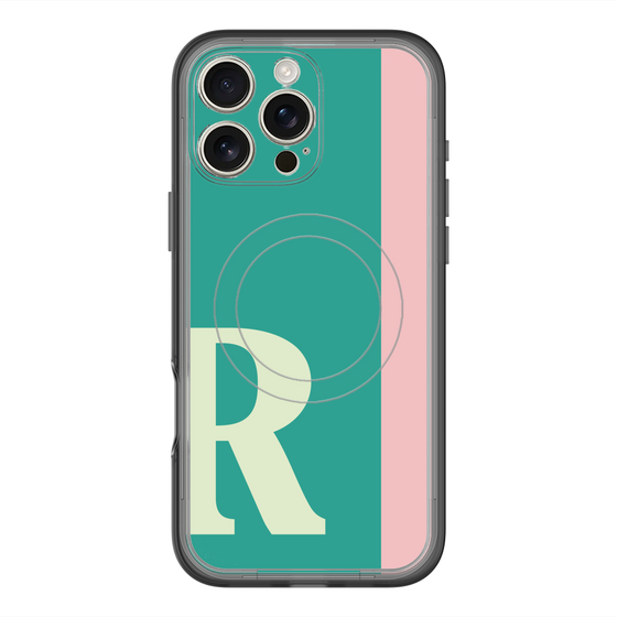スリムプロテクションプレミアムケース with MagSafe［ オリジナル - initial color line - R green ］