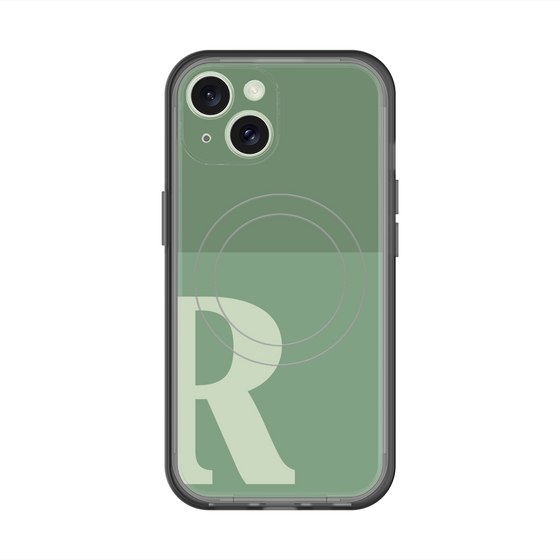 スリムプロテクションプレミアムケース with MagSafe［ オリジナル - initial two tone - R green ］