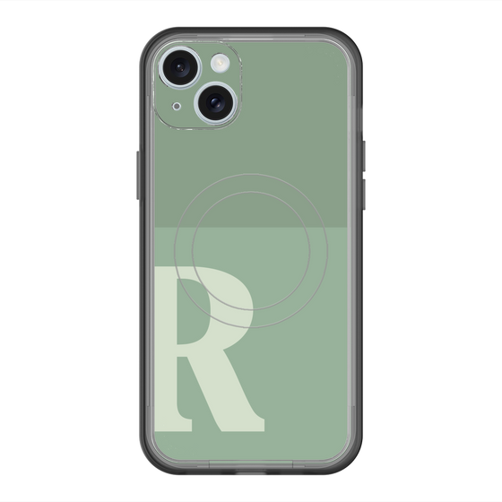 スリムプロテクションプレミアムケース with MagSafe［ オリジナル - initial two tone - R green ］