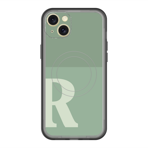 スリムプロテクションプレミアムケース with MagSafe［ オリジナル - initial two tone - R green ］