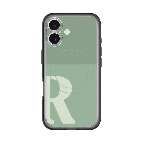 スリムプロテクションプレミアムケース with MagSafe［ オリジナル - initial two tone - R green ］