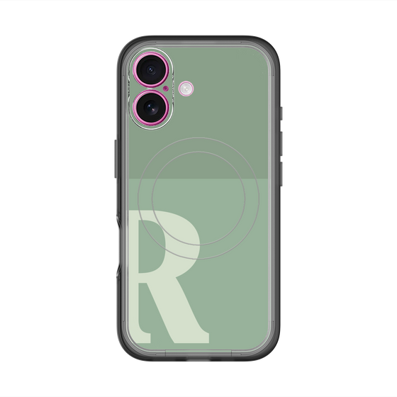 スリムプロテクションプレミアムケース with MagSafe［ オリジナル - initial two tone - R green ］