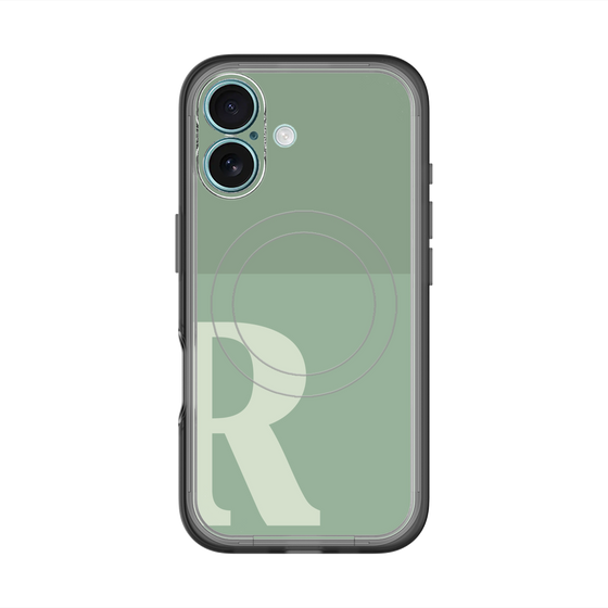 スリムプロテクションプレミアムケース with MagSafe［ オリジナル - initial two tone - R green ］