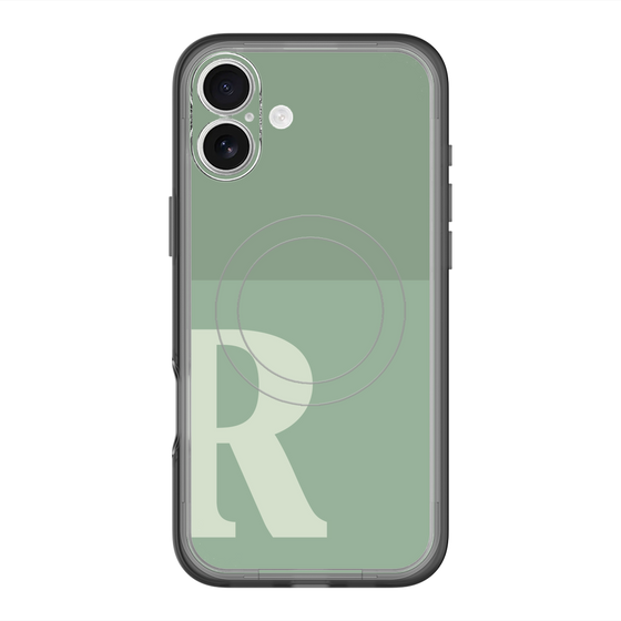スリムプロテクションプレミアムケース with MagSafe［ オリジナル - initial two tone - R green ］