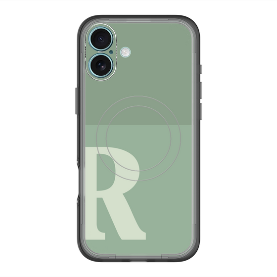 スリムプロテクションプレミアムケース with MagSafe［ オリジナル - initial two tone - R green ］