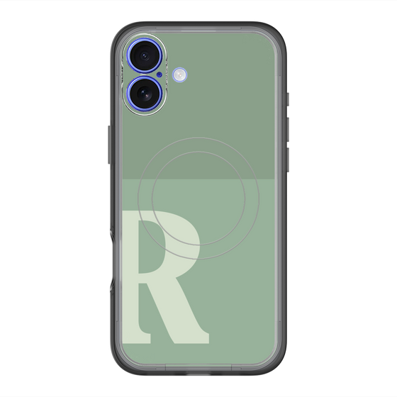 スリムプロテクションプレミアムケース with MagSafe［ オリジナル - initial two tone - R green ］